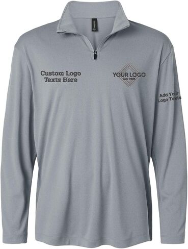 Custom Allpro Embroidery Stitching Personalized Logo Texts Men Performance Quarter Zip Pullover 41870 in Saudi Arabia