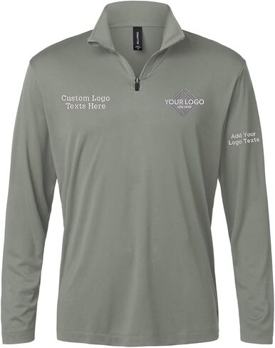 Custom Allpro Embroidery Stitching Personalized Logo Texts Men Performance Quarter Zip Pullover 41870 in Saudi Arabia