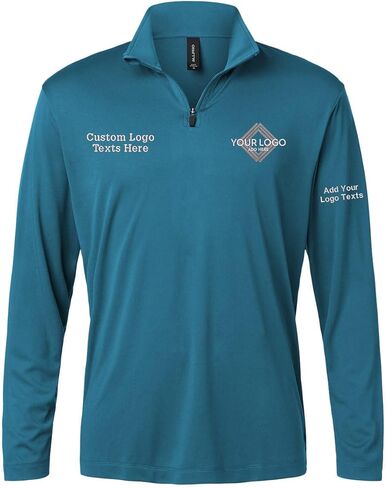 Custom Allpro Embroidery Stitching Personalized Logo Texts Men Performance Quarter Zip Pullover 41870 in Saudi Arabia