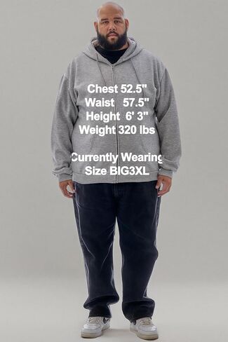 JC DISTRO USA-made للرجال مقاس كبير متوسط ​​الوزن من الصوف بقلنسوة وبلوزة برقبة دائرية، Big2XL - Big7XL in Kuwait