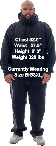 JC DISTRO USA-made للرجال مقاس كبير متوسط ​​الوزن من الصوف بقلنسوة وبلوزة برقبة دائرية، Big2XL - Big7XL in Kuwait