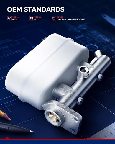 KAX Brake Master Cylinder with Reservoir for 2007-2008 Silverado 1500; Tahoe; Sierra 1500; Suburban 1500; Yukon; Avalanche; OE Replacement, High Performance Aluminum Body, Replaces OEM Part# M630453 in Saudi Arabia