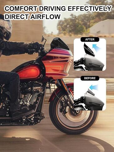 8" Wave Windshield Windscreen Wind Splitter Fit for Harley Davidson Street Glide FLHX 2024-2025, CVO Street Glide FLHXSE 2023-25, FLHXU 2025, Black in Saudi Arabia