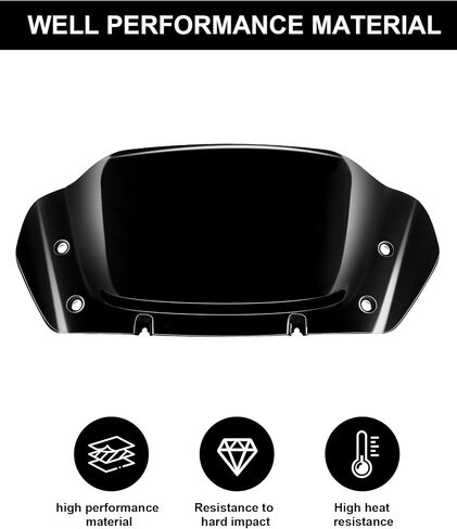 8" Wave Windshield Windscreen Wind Splitter Fit for Harley Davidson Street Glide FLHX 2024-2025, CVO Street Glide FLHXSE 2023-25, FLHXU 2025, Black in Saudi Arabia
