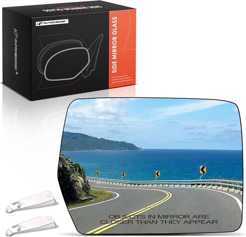 A-Premium Right Passenger Side Heated Mirror Glass Compatible with 2004-2010 Ford F150 - Side Rearview Convex Mirror with backing Holder, Replace# 4L3Z-17K707-DA in Saudi Arabia