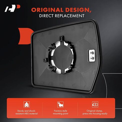 A-Premium Right Passenger Side Heated Mirror Glass Compatible with 2004-2010 Ford F150 - Side Rearview Convex Mirror with backing Holder, Replace# 4L3Z-17K707-DA in Saudi Arabia