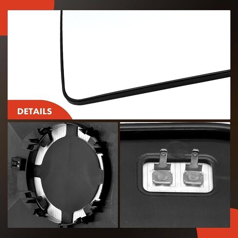 A-Premium Right Passenger Side Heated Mirror Glass Compatible with 2004-2010 Ford F150 - Side Rearview Convex Mirror with backing Holder, Replace# 4L3Z-17K707-DA in Saudi Arabia