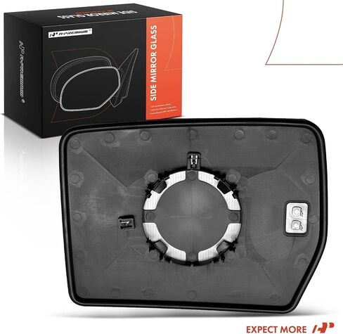A-Premium Right Passenger Side Heated Mirror Glass Compatible with 2004-2010 Ford F150 - Side Rearview Convex Mirror with backing Holder, Replace# 4L3Z-17K707-DA in Saudi Arabia
