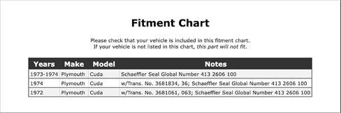 Rear Manual Transmission Seal Compatible With Plymouth Cuda 1974 1973 1972 P-2569065 in Saudi Arabia