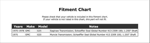 ختم ناقل الحركة اليدوي الأمامي متوافق مع GMC G25 1978 1977 1976 1975 P-2560140 in Saudi Arabia
