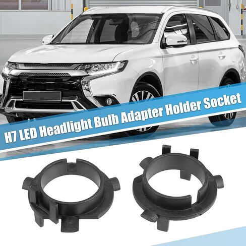 uxcell 2pcs H7 Car LED Headlight Bulb Adapter Holder Socket Car Headlamp Retainer Base Fit for Mitsubishi Outlander SE 2017 in Saudi Arabia