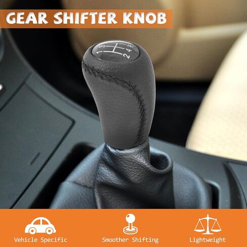مقبض ناقل الحركة من الجلد الأسود بـ 5 سرعات متوافق مع مازدا 3 BK BL 5 CR CW 6 II GH CX-7 ER NC III MX-5 2005-2011 in Saudi Arabia
