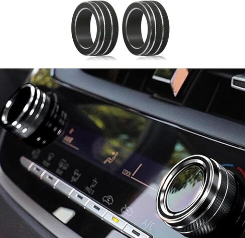 لمكيف الهواء Toyota Corolla 2023 2024 2025، غطاء مقبض المرآة، زر التشغيل بالضغط، غطاء مقبض الصوت، زخرفة داخلية كورولا (6 قطع) (أسود) in Kuwait
