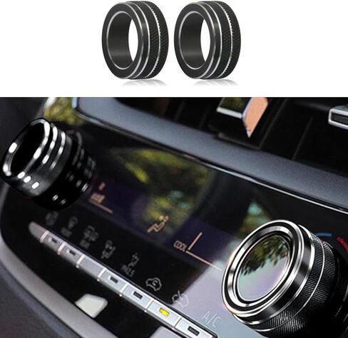 for Toyota Corolla 2023 2024 2025 Air Conditioner, Mirror Knob Cover, Push Start Button Trim, Volume Knob Cover, Corolla Interior Trim (6pcs) (Black) in Kuwait