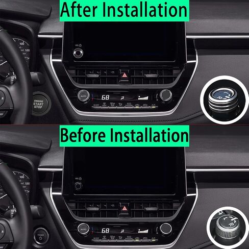 for Toyota Corolla 2023 2024 2025 Air Conditioner, Mirror Knob Cover, Push Start Button Trim, Volume Knob Cover, Corolla Interior Trim (6pcs) (Black) in Kuwait