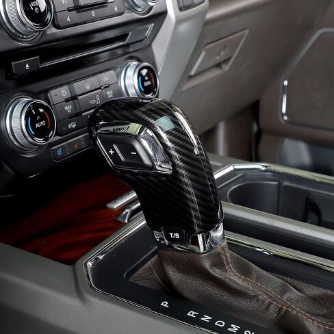 JeCar Gear Shift Lever Knob Cover Trim Interior Accessories for 2015-2020 Ford F150 (Carbon Fiber Look) in Saudi Arabia