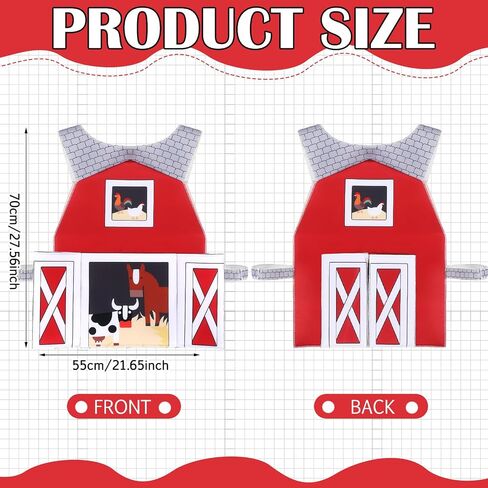 Adult Barn Costume for Halloween Farm Barn Costume Farm Animals Rooster Cow Horse Pattern for Women Men Cosplay Red Accessory in Saudi Arabia