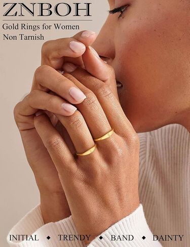 14k Gold Filled Rings for Women Non Tarnish Initial Pinky Ring Dainty Stackable Signet Letter Personalized Gold Rings Stacking Thumb Bands Cute Simple Waterproof Custom Jewelry Gifts Size 6-10 in Saudi Arabia