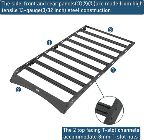 Hooke Road 4Runner Full Length Roof Rack Aluminum Cross Bars for 2003-2009 Toyota 4Runner 4th Gen, Overlanding Rooftop Crossbar Cargo Basket Carrier in Saudi Arabia