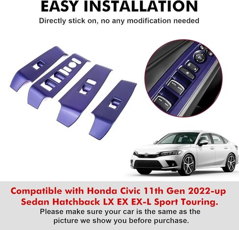 x xotic tech غطاء لوحة مسند الذراع بمقبض جانبي للباب الداخلي، نمط ألياف الكربون، متوافق مع Honda Civic 11th Gen 2022 2023 2024 2025 in Saudi Arabia