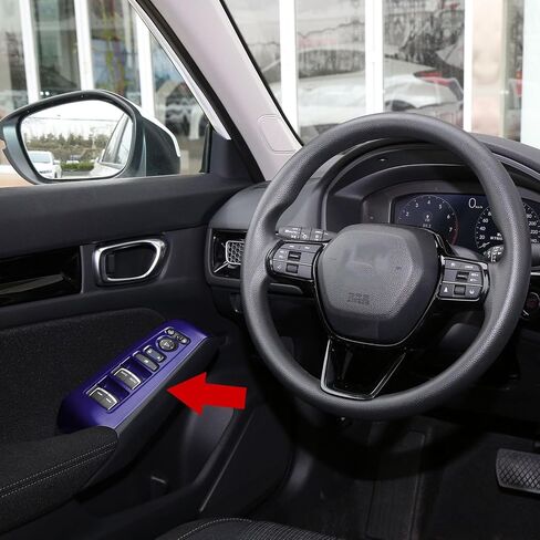 x xotic tech غطاء لوحة مسند الذراع بمقبض جانبي للباب الداخلي، نمط ألياف الكربون، متوافق مع Honda Civic 11th Gen 2022 2023 2024 2025 in Saudi Arabia