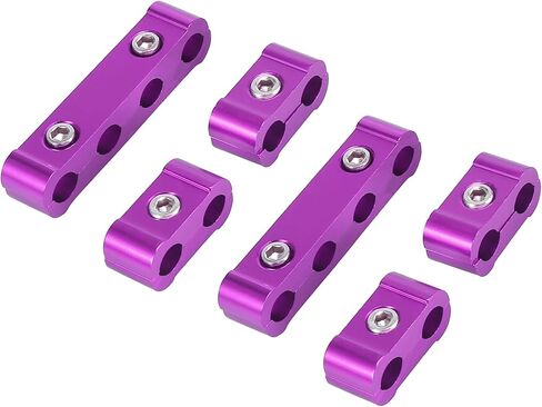 2 Set 8mm Car Engine Spark Plug Wire Separator Looms Divider Organizer Clamp Aluminum Alloy Purple Item Replacement in Saudi Arabia