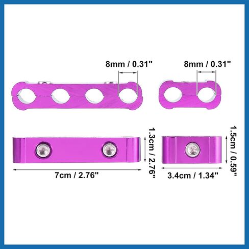2 Set 8mm Car Engine Spark Plug Wire Separator Looms Divider Organizer Clamp Aluminum Alloy Purple Item Replacement in Saudi Arabia