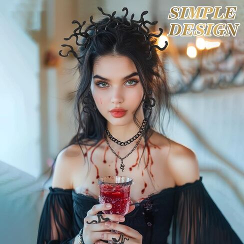8 Pcs Snake Jewelry Set for Women Egypt Greek Goddess Snake Jewelry Headband Necklace Earrings Armband Rings for Halloween Party Accessory in Saudi Arabia