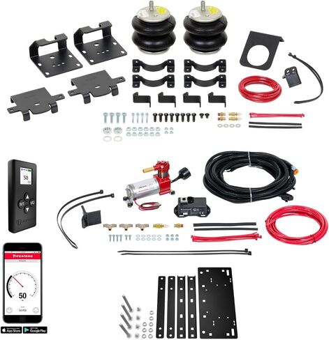 Firestone Airide Ride-Rite Rear Air Spring Kit with Air Command Single Wireless App & Remote Standard Compressor fits 2011-2025 Silverado Sierra 2500/3500 HD with 0" Lift | TrendsAuto Decal in Saudi Arabia