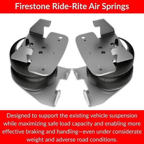 Firestone Airide Ride-Rite Rear Air Spring Kit with Air Command Single Wireless App & Remote Standard Compressor fits 2011-2025 Silverado Sierra 2500/3500 HD with 0" Lift | TrendsAuto Decal in Saudi Arabia