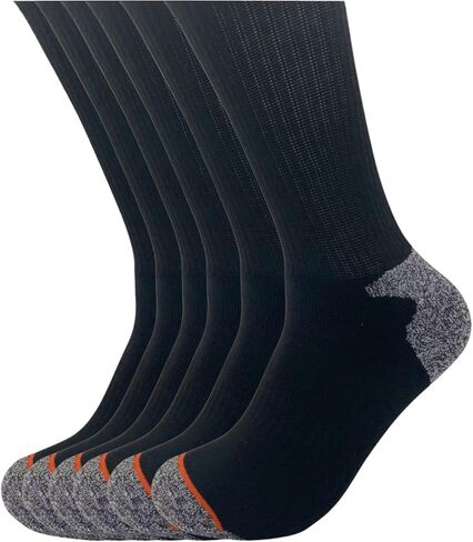 Aeonrow 5-Pairs Men's Weatherproof Vintage Outdoor Wool Blend Crew Calf Socks, Black, 6-12 in Saudi Arabia