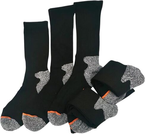 Aeonrow 5-Pairs Men's Weatherproof Vintage Outdoor Wool Blend Crew Calf Socks, Black, 6-12 in Saudi Arabia
