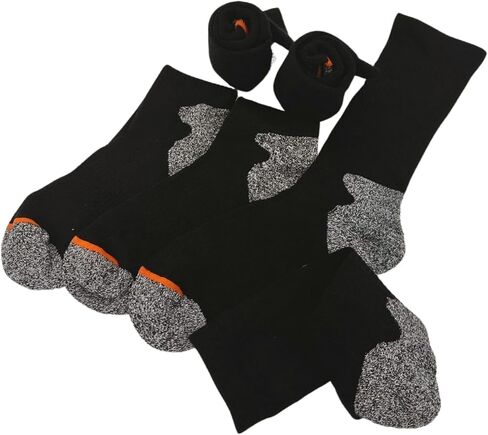 Aeonrow 5-Pairs Men's Weatherproof Vintage Outdoor Wool Blend Crew Calf Socks, Black, 6-12 in Saudi Arabia