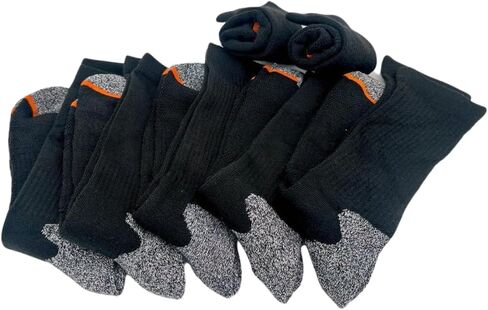 Aeonrow 5-Pairs Men's Weatherproof Vintage Outdoor Wool Blend Crew Calf Socks, Black, 6-12 in Saudi Arabia