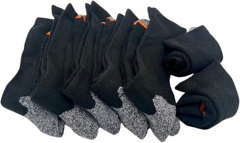Aeonrow 5-Pairs Men's Weatherproof Vintage Outdoor Wool Blend Crew Calf Socks, Black, 6-12 in Saudi Arabia