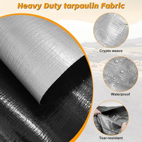 Truck Bed Tarp for Full Size Truck Short Bed, Compatible with Ford F-150, Chevy Silverado, Dodge Ram, GMC Sierra, Toyota Tundra, Nissan Titan, 5.5'-5.8' Long Truck Bed Cargo Cover in Saudi Arabia