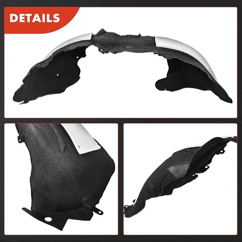 A-Premium Pair Front Inner Fenders Liner Splash Shield Set with Insulation Foam - Compatible with Ford Bronco Sport 2021-2024 - Factory Fresh (PET), Not Refurbished or Recycled in Saudi Arabia