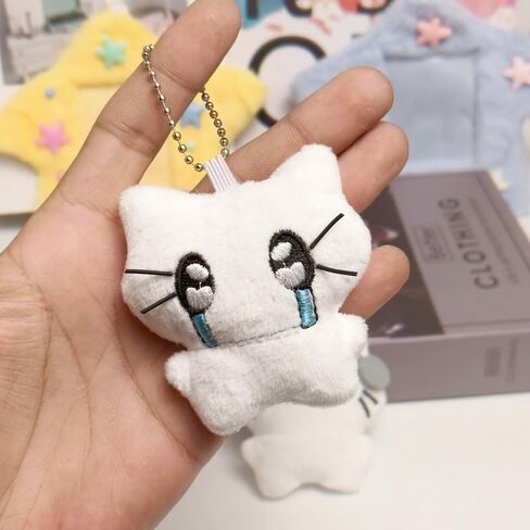 1/2pcs Cute Cat Plush Couple Keychains Mini Cartoon Kawaii Bags Pendant Key Chain for Women and Men Gifts Decoration in Saudi Arabia