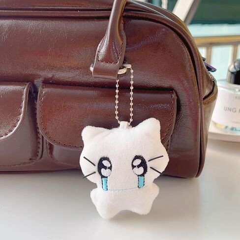 1/2pcs Cute Cat Plush Couple Keychains Mini Cartoon Kawaii Bags Pendant Key Chain for Women and Men Gifts Decoration in Saudi Arabia