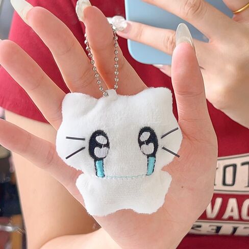 1/2pcs Cute Cat Plush Couple Keychains Mini Cartoon Kawaii Bags Pendant Key Chain for Women and Men Gifts Decoration in Saudi Arabia