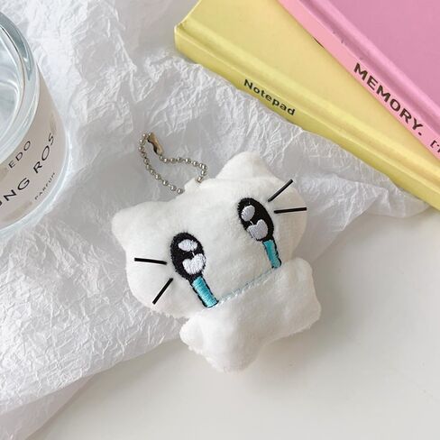 1/2pcs Cute Cat Plush Couple Keychains Mini Cartoon Kawaii Bags Pendant Key Chain for Women and Men Gifts Decoration in Saudi Arabia