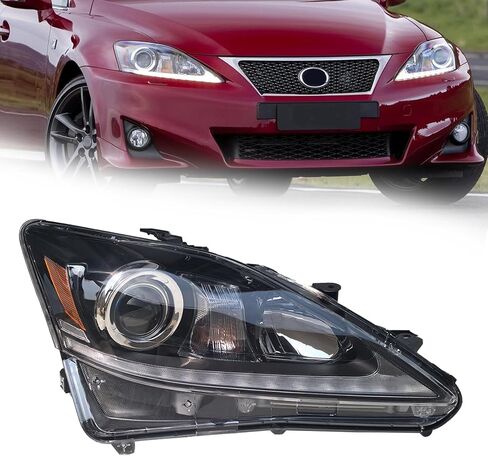 مجموعة المصابيح الأمامية LED لعام 2006-2012 لكزس IS250 IS350 للركاب Slde LED للمصابيح الأمامية مع عدسة واضحة استبدال المصباح الأمامي المباشر (يمين) in Saudi Arabia