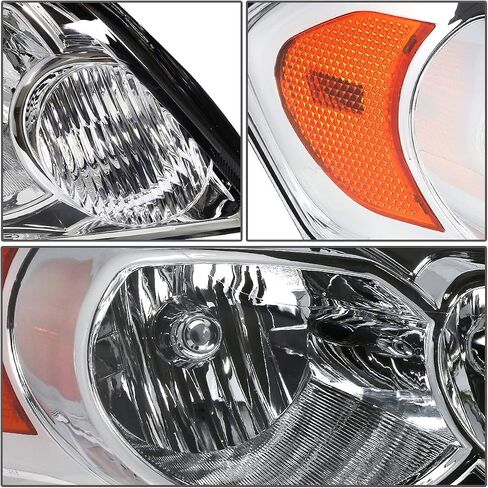 Auto Dynasty Headlight Assembly Compatible with 2006-2016 Chevy Impala Limited Monte Carlo, Factory Style Headlamp Replacement, Passenger Right Side, Chrome Housing Amber Corner, GM2503261 in Saudi Arabia