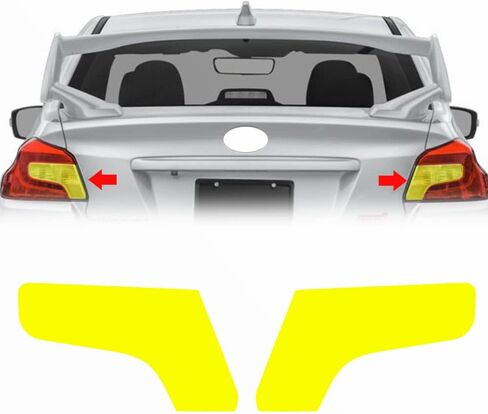 غطاء حماية تراكب من الفينيل خفيف الوزن مناسب حسب الطلب متوافق مع Subaru WRX/STI 2015-2021 Taillight (مجموعة من 2)، أصفر in Kuwait