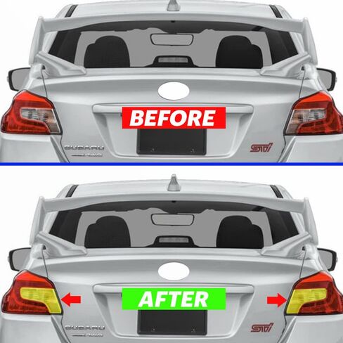 غطاء حماية تراكب من الفينيل خفيف الوزن مناسب حسب الطلب متوافق مع Subaru WRX/STI 2015-2021 Taillight (مجموعة من 2)، أصفر in Kuwait