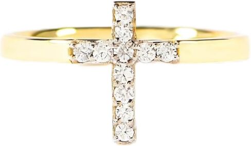Cross Open Band Ring for Women Micro Paved CZ Cross Ring Geometric Stackable Adjustable Statement Finger Jewelry for Daily Wear Special Occasion in Saudi Arabia