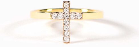 Cross Open Band Ring for Women Micro Paved CZ Cross Ring Geometric Stackable Adjustable Statement Finger Jewelry for Daily Wear Special Occasion in Saudi Arabia
