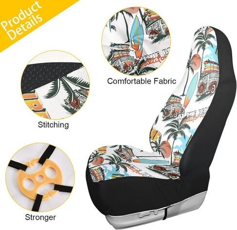 ALAZA Vintage Honey Bee Floral Car Seat Cover, Front Auto Seat Covers Bucket Seats Protector Set of 2 Universal fit Car SUV Truck for Men Women in Saudi Arabia