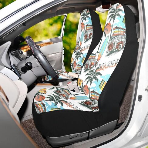 ALAZA Vintage Honey Bee Floral Car Seat Cover, Front Auto Seat Covers Bucket Seats Protector Set of 2 Universal fit Car SUV Truck for Men Women in Saudi Arabia
