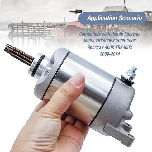 410-54119 Starter Motor and Relay, Replacement for Honda TRX400EX Sportrax 2005-2008, Replacement for Sportrax 400X 2009-2014 Starter Motor and Relay, Replaces 31200-HN1-A41 in Saudi Arabia